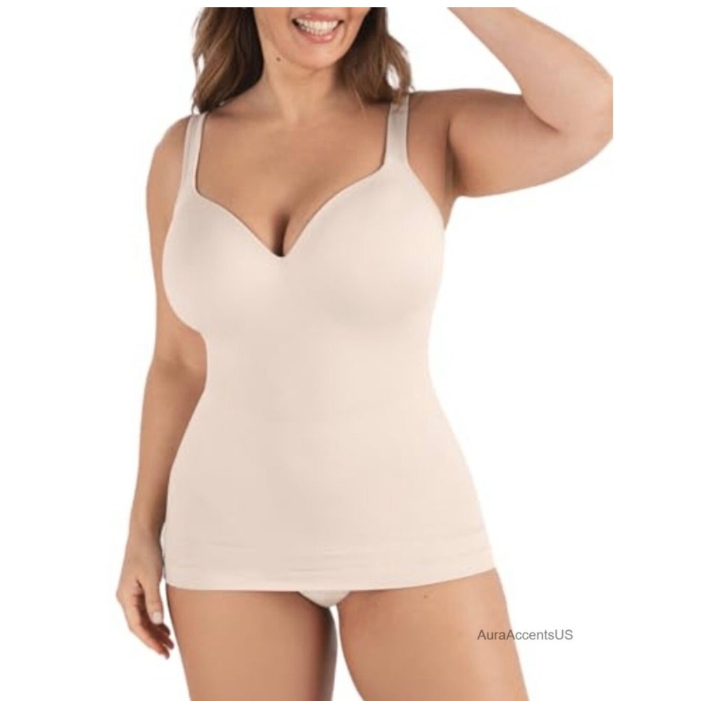 Shapermint Essentials Sweetheart Built-In Bra Shaper Cami 62206 Sand Large 10-12